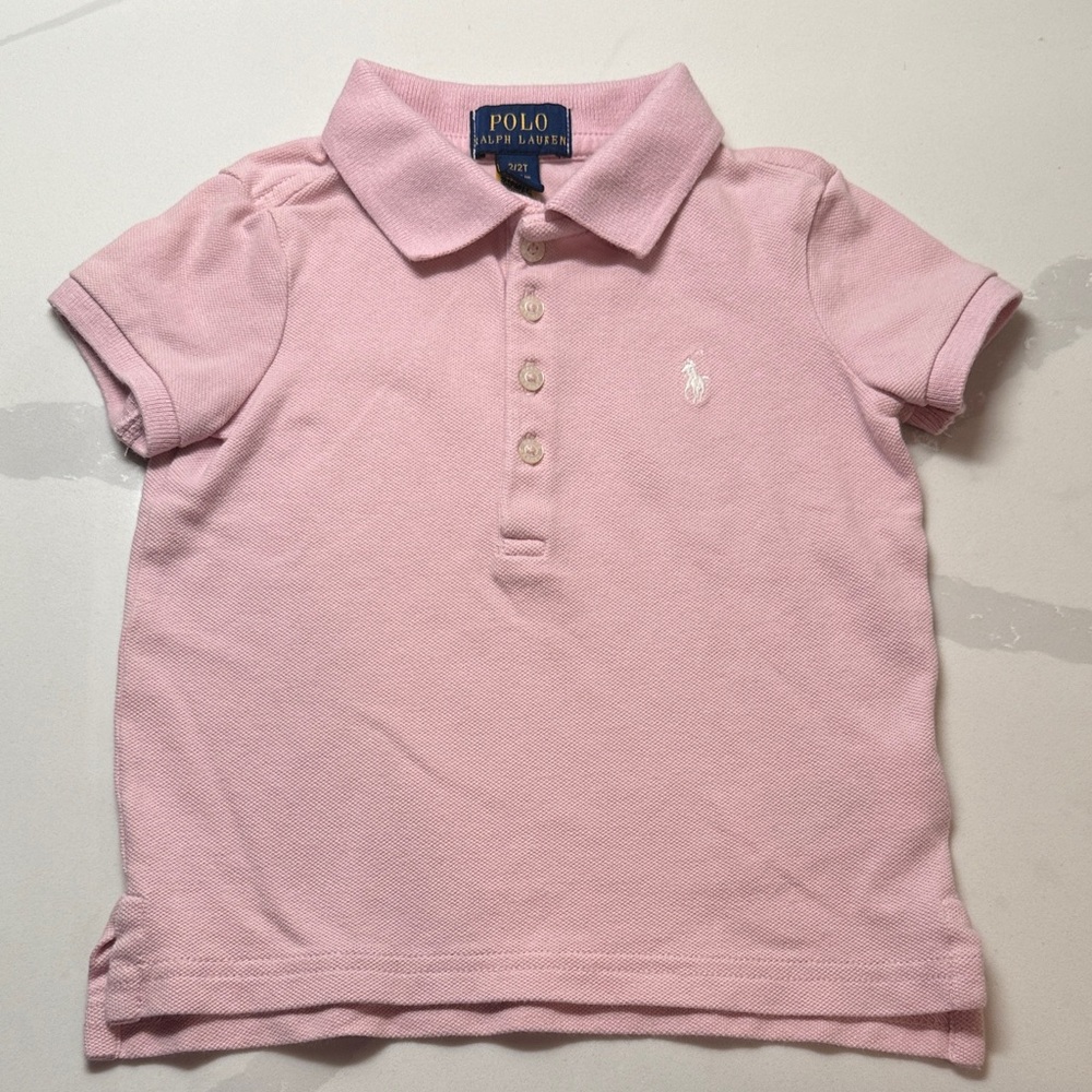 Polo by Ralph Lauren Light Pink Girls' Short Sleeve Polo